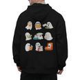 Ghost Reading Teacher Halloween Librarian Book Lover School Men's Hoodie Back Print, trending gift Ghost Reading Teacher Halloween Librarian Book Lover School Men's Hoodie Back Print, trending gift