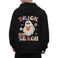 Groovy Halloween Trick Or Teach Retro Floral Ghost Teacher Men's Hoodie Back Print, Groovy Teacher Gifts, trending gift Groovy Halloween Trick Or Teach Retro Floral Ghost Teacher Men's Hoodie Back Print, Groovy Teacher Gifts, trending gift