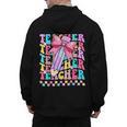 Groovy Teacher Cute Coquette Bow Flower Retro Back To School Men's Hoodie Back Print, Groovy Teacher Gifts, trending gift