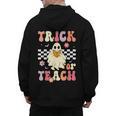 Groovy Teacher Halloween Retro Trick Or Teach Floral Ghost Men's Hoodie Back Print, Groovy Teacher Gifts, trending gift