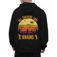 Halloween Costume Teacher Love Brains Zombie Men's Hoodie Back Print, trending gift
