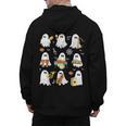 Halloween Ghost Playing Musical Instruments Music Teacher Men's Hoodie Back Print, trending gift