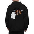 Halloween Music Note Ghost Teacher Fall Musical Instrument Men's Hoodie Back Print, trending gift