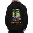 Halloween Teacher Librarian Frankenstein Reading Books Men's Hoodie Back Print, trending gift Halloween Teacher Librarian Frankenstein Reading Books Men's Hoodie Back Print, trending gift