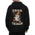 Halloween Teacher Shirts Women School Trick Or Teach Groovy Men's Hoodie Back Print, Groovy Teacher Gifts, trending gift