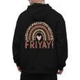 Happy Fri-Yay Friday Lovers Fun Teacher Leopard Rainbow Men Women Girls Kids Men's Hoodie Back Print, trending gift