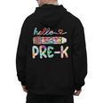 Hello Pre-K Pencil Teacher Student Tie Dye Men's Hoodie Back Print, trending gift