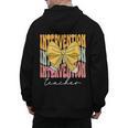 Interventionist Teacher Groovy Coquette Bow Back To School Men's Hoodie Back Print, Groovy Teacher Gifts, trending gift