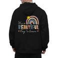 It's A Beautiful Day To Learn Cute Rainbow Boho Teacher Men's Hoodie Back Print, trending gift