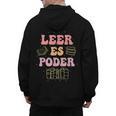 Leer Es Poder Groovy Spanish Teacher Bilingual Maestra Men Women Men's Hoodie Back Print, Groovy Teacher Gifts, trending gift