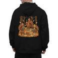 Librarian Turkey Reading Book Fall Thanksgiving Teacher Men's Hoodie Back Print, trending gift