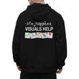 Life Happens Visuals Help Special Education Teacher Aide Men's Hoodie Back Print, trending gift Life Happens Visuals Help Special Education Teacher Aide Men's Hoodie Back Print, trending gift