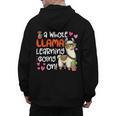 Llama Learning Teachers Students Alpaca Lover Back To School Men's Hoodie Back Print, trending gift