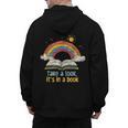 Take a Look It's In a Book Vintage Reading Teacher Rainbow Men's Hoodie Back Print, trending gift