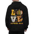LOVE Pre-K Pumpkin Teacher Student Halloween Costume Men's Hoodie Back Print, trending gift LOVE Pre-K Pumpkin Teacher Student Halloween Costume Men's Hoodie Back Print, trending gift