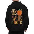 Love Pre-k Teacher Shirts Autumn Fall Pumpkin Fall Leopard Men's Hoodie Back Print, trending gift