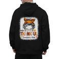 One Thankful Teacher's Aide Messy Bun Thanksgiving Fall Men's Hoodie Back Print, trending gift