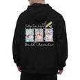 Preppy Silly Teacher Goose Build Character Back To School Men's Hoodie Back Print, trending gift