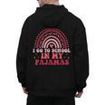Rainbow Homeschool Mom Teacher I Go To School In My Pajamas Men's Hoodie Back Print, Couple Gifts, trending gift
