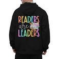 Readers Are Leaders Reading Book Lovers Teacher Women Kids Men's Hoodie Back Print, trending gift