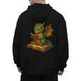 Reading Dragon Shirt For Bookish Teacher Librarian Bookworm Men's Hoodie Back Print, trending gift