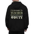 Retro Back To School Women Old Camo Preschool Teacher Men's Hoodie Back Print, trending gift