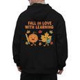 Retro Fall In Love With Learning Autumn Pumpkin Teacher Men's Hoodie Back Print, trending gift