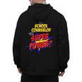 School Counselor Teacher Superhero Superpower Comic Book Men's Hoodie Back Print, trending gift