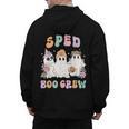 SPED Boo Crew Halloween Floral Ghost Special Ed SPED Teacher For Men Women Kids Men's Hoodie Back Print, trending gift