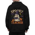 Spooky Teacher Halloween Cute Ghost Pumpkin Reading Women Men's Hoodie Back Print, trending gift