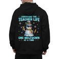 Surviving The Teacher Life Pjs Pajamas Christmas Xmas Teache Men's Hoodie Back Print, trending gift