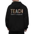 Teach Love Inspire Leopard Back To School Cute Teacher Men Women Girls Kids Men's Hoodie Back Print, trending gift