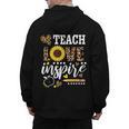 TEACH LOVE INSPIRE Teacher Sunflower Appreciation Men's Hoodie Back Print, trending gift