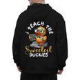 I Teach The Sweetest Duckies Teacher Rubber Duck Teaching Men's Hoodie Back Print, trending gift