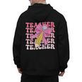 Teacher Pencil Back To School Groovy Pink Teacher First Day Men's Hoodie Back Print, Groovy Teacher Gifts, trending gift Teacher Pencil Back To School Groovy Pink Teacher First Day Men's Hoodie Back Print, Groovy Teacher Gifts, trending gift