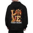 Thanksgiving Love Third Grade Teacher Turkey Autumn Fall Men Women Girls Kids Men's Hoodie Back Print, trending gift