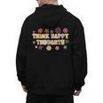 Think Happy Thoughts Teens Spring Positive Message Teachers For Men Women Girls Kids Men's Hoodie Back Print, trending gift