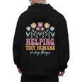 Tiny People Help Do Big Things Nursery Teacher Men's Hoodie Back Print, trending gift