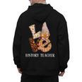 History Teacher Love Autumn Fall Gnome For Teachers For Men Women Men's Hoodie Back Print, History Teacher Gifts, trending gift