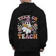 Trick Or Teach Groovy Teacher Halloween Retro Ghost Men's Hoodie Back Print, Groovy Teacher Gifts, trending gift Trick Or Teach Groovy Teacher Halloween Retro Ghost Men's Hoodie Back Print, Groovy Teacher Gifts, trending gift