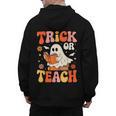 Trick Or Teach Halloween Shirt For Teacher Kids Floral Ghost Men's Hoodie Back Print, trending gift Trick Or Teach Halloween Shirt For Teacher Kids Floral Ghost Men's Hoodie Back Print, trending gift