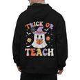 Trick Or Teach Teacher Groovy Ghost Halloween Teacher Men's Hoodie Back Print, Groovy Teacher Gifts, trending gift Trick Or Teach Teacher Groovy Ghost Halloween Teacher Men's Hoodie Back Print, Groovy Teacher Gifts, trending gift