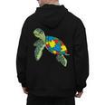 Turtle Puzzle Pieces For Autism Awareness Kids Women Teacher Men's Hoodie Back Print, trending gift