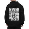 Never Underestimate A Private School Teacher Back To School Men's Hoodie Back Print, trending gift
