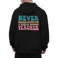 Never Underestimate A Public School Teacher Groovy Women Men's Hoodie Back Print, Groovy Teacher Gifts, trending gift Never Underestimate A Public School Teacher Groovy Women Men's Hoodie Back Print, Groovy Teacher Gifts, trending gift