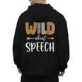 Wild About Speech SLP Leopard Teacher Back To School Kids Men's Hoodie Back Print, trending gift