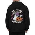 Will Trade Students For Candy Halloween Teacher Men's Hoodie Back Print, trending gift