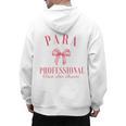 Coquette Bow Paraprofessional School Para Squad Teacher Aide Men's Hoodie Back Print, trending gift