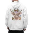 Cute Floral Highland Cow Back To School For Women Teacher Men's Hoodie Back Print, trending gift Cute Floral Highland Cow Back To School For Women Teacher Men's Hoodie Back Print, trending gift