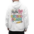 Cute Hello Second Grade Back To School Coquette Teacher Girl Men's Hoodie Back Print, trending gift
